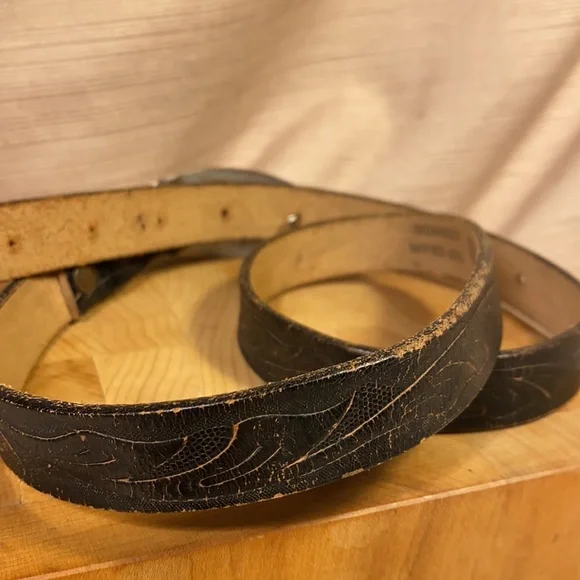 Handmade Ranchero leather vintage belt w/buckle
